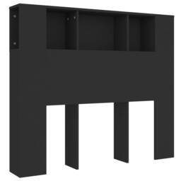 Berkfield Home Headboard Cabinet Black 120x18.5x104.5 cm - thumbnail 3
