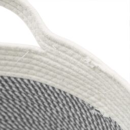 Berkfield Home Storage Basket Grey & White √ò40x25 cm Cotton - Size: 40x25 cm - thumbnail 6