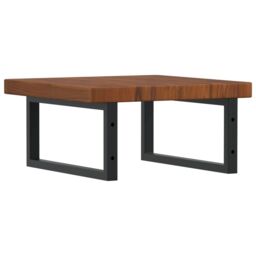 Berkfield Home Basin Shelf Wall Mounted Steel & Solid Wood Oak in Brown - thumbnail 6