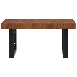 Berkfield Home Basin Shelf Wall Mounted Steel & Solid Wood Oak in Brown - thumbnail 4