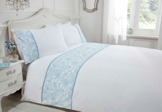 Rapport Home Butterfly Polycotton Duvet Cover Set With Pillowcase in Duck Egg Blue - Size: Double - image 1