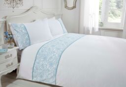 Rapport Home Butterfly Polycotton Duvet Cover Set With Pillowcase in Duck Egg Blue - Size: Double - thumbnail 1