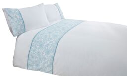 Rapport Home Butterfly Polycotton Duvet Cover Set With Pillowcase in Duck Egg Blue - Size: Double - thumbnail 3