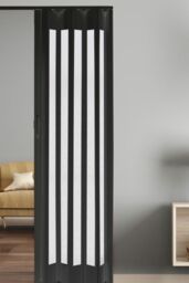 Living and Home PVC Accordion Folding Door in Black - thumbnail 2