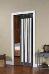 Living and Home PVC Accordion Folding Door in Black