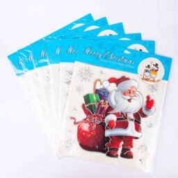 Shatchi 3D Christmas Window Stickers Colourful - 6 Assorted Sheets Christmas Glass Snowflakes Sticker Christmas Scene, PVC - thumbnail 2