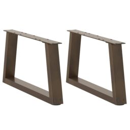 Berkfield Home Dining Table Legs V-Shape 2 pcs Natural Steel 60x(30-31.3) cm Steel in Brown