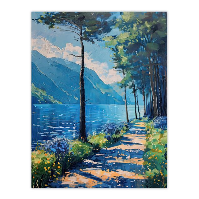 "Artery8 Lake District Acrylic Landscape Summer England Wall Art Print in Blue - Size: W12"" x H16""" - image 1