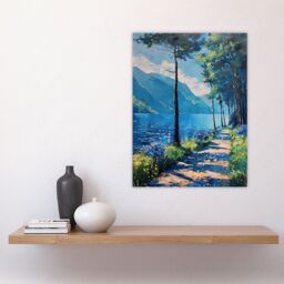 "Artery8 Lake District Acrylic Landscape Summer England Wall Art Print in Blue - Size: W12"" x H16""" - thumbnail 4