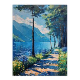 "Artery8 Lake District Acrylic Landscape Summer England Wall Art Print in Blue - Size: W12"" x H16""" - thumbnail 1