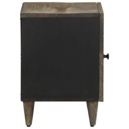 Berkfield Home Bedside Cabinet Light Grey 40x33x46 cm Solid Wood Mango - Size: 40 x 33 x 46 cm - thumbnail 4