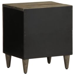 Berkfield Home Bedside Cabinet Light Grey 40x33x46 cm Solid Wood Mango - Size: 40 x 33 x 46 cm - thumbnail 5