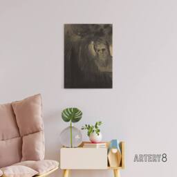 "Artery8 Apparition Eerie Charcoal Painting Redon Vintage Canvas Wall Art in Grey - Size: W12"" x H16""" - thumbnail 3