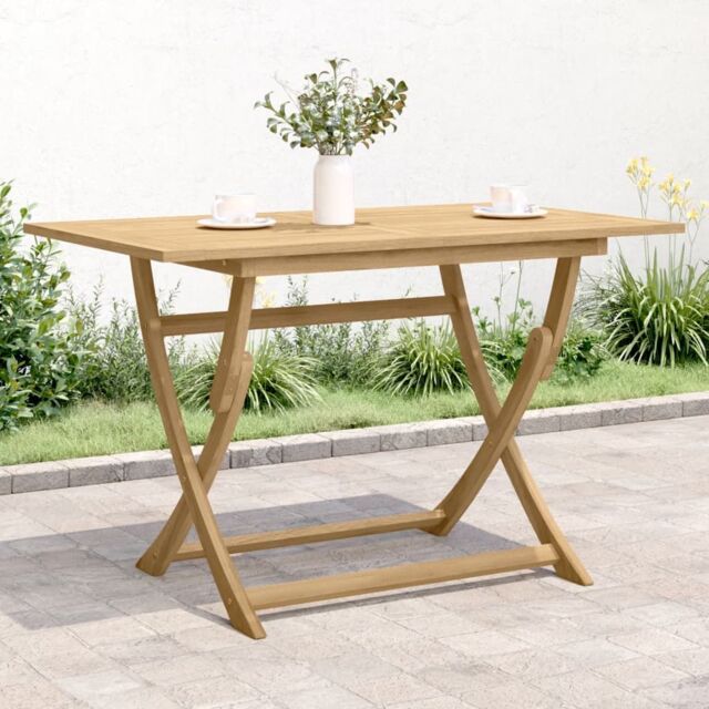 Berkfield Home Folding Garden Table 120x70x75 cm Solid Wood Acacia in Brown - Size: 120 x 70 x 75 cm - image 1