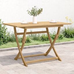 Berkfield Home Folding Garden Table 120x70x75 cm Solid Wood Acacia in Brown - Size: 120 x 70 x 75 cm - thumbnail 1