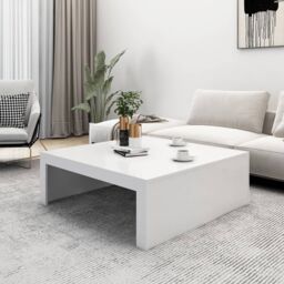 Berkfield Home Coffee Table White 100x100x35 cm Engineered Wood - Size: 100 x 100 x 35 cm - thumbnail 3
