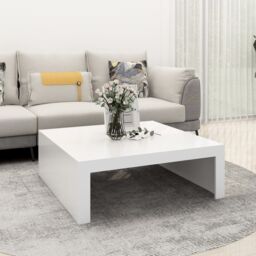 Berkfield Home Coffee Table White 100x100x35 cm Engineered Wood - Size: 100 x 100 x 35 cm - thumbnail 1
