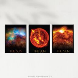Artery8 Wall Art Print Pack of 3 NASA Our Solar System The Sun Star Solar Flares & X-Ray Image Large Poster Set - thumbnail 3