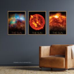 Artery8 Wall Art Print Pack of 3 NASA Our Solar System The Sun Star Solar Flares & X-Ray Image Large Poster Set - thumbnail 4