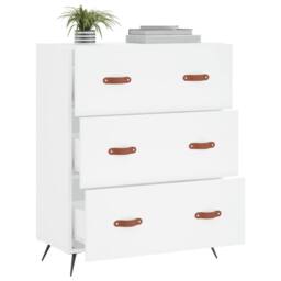 Berkfield Home Chest of Drawers White 69.5x34x90 cm Engineered Wood - thumbnail 4
