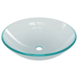 Berkfield Home Durable Bathroom Sink with Tap & Push Drain Frosted Tempered Glass in Gold - thumbnail 6