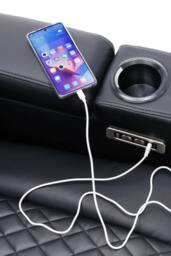More4Homes Broadway 2 Seater Cinema Electric Recliner Chair USB Charging LED Base in Black - thumbnail 3