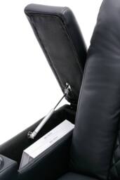 More4Homes Broadway 2 Seater Cinema Electric Recliner Chair USB Charging LED Base in Black - thumbnail 5