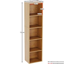 Home Discount Vida Designs Oxford 5 Tier Cube Bookcase Space-saving Storage in Light Oak - thumbnail 7