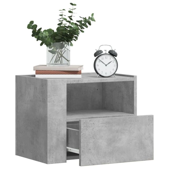Berkfield Home Wall-mounted Bedside Cabinets 2 pcs Concrete Grey 45x30x35 cm - Size: 45 x 30 x 35 cm - image 1
