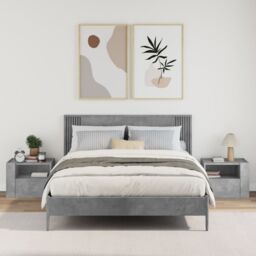 Berkfield Home Wall-mounted Bedside Cabinets 2 pcs Concrete Grey 45x30x35 cm - Size: 45 x 30 x 35 cm - thumbnail 3