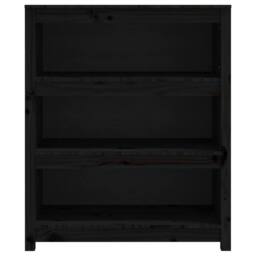 Berkfield Home Beautiful Book Cabinet Black 80x35x97 cm Solid Wood Pine - Size: 80 x 35 x 97 cm - thumbnail 5