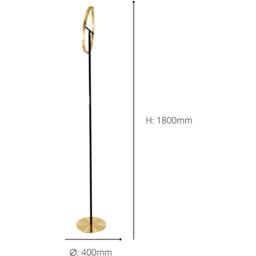 Loops 2 PACK Sleek Brushed Brass & Black LED Floor Lamp - Stylish Indoor - thumbnail 4