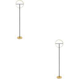 Loops 2 PACK Sleek Brushed Brass & Black LED Floor Lamp - Stylish Indoor
