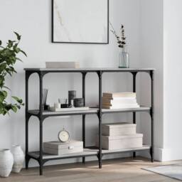 Berkfield Home Decorative Console Table Grey Sonoma 100x29x75 cm Engineered Wood - Size: 100 x 29 x 75 cm - thumbnail 2