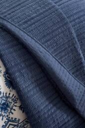 Catherine Lansfield 'Velvet Pinsonic' Quilted Bedspread in Navy - thumbnail 2