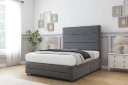 "Sloomy Monaco Coniston Divan Base 2 Drawers -54"" Headboard & 12"" Footboard in Dark Grey - Size: Small Single" - thumbnail 3