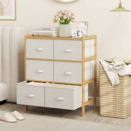 Kelvenix 6-Drawer Dresser for Bedroom Bamboo Storage in Natural - Size: 0.6m2 - thumbnail 3