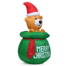 Gymax 150 cm Inflatable Christmas Bear Xmas Decoration With LED Lights in Green - thumbnail 8
