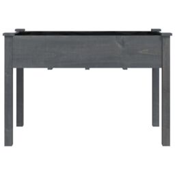 Berkfield Home Planter with Liner Grey 118x59x76 cm Solid Wood Fir - Size: 118 x 59 x 76 cm - thumbnail 4