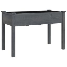 Berkfield Home Planter with Liner Grey 118x59x76 cm Solid Wood Fir - Size: 118 x 59 x 76 cm - thumbnail 2