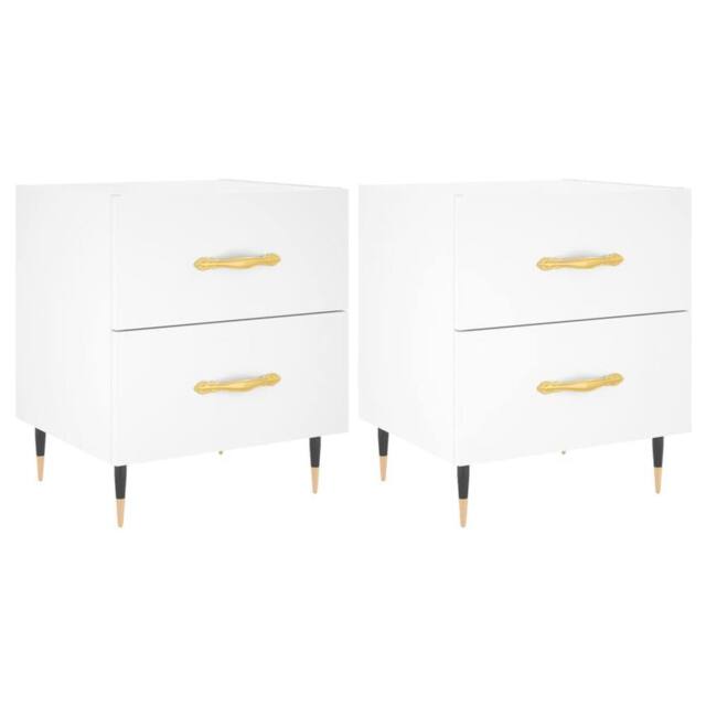 Berkfield Home Bedside Cabinets 2 pcs White 40x35x47.5 cm Engineered Wood - image 1