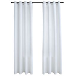 Berkfield Home Blackout Curtains with Metal Rings 2 pcs Off-White 140x245 cm in White - thumbnail 2