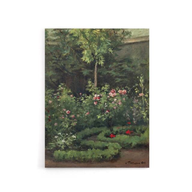 "Artery8 A Rose Garden Landscape Camille Pissarro Canvas Wall Art - Size: W18"" x H24""" - image 1