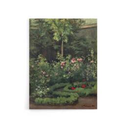 "Artery8 A Rose Garden Landscape Camille Pissarro Canvas Wall Art - Size: W18"" x H24""" - thumbnail 1