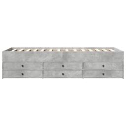 Berkfield Home Versatile Daybed w/Drawers Frame Concrete Grey 75x190 cm Small Single - thumbnail 4