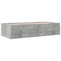 Berkfield Home Versatile Daybed w/Drawers Frame Concrete Grey 75x190 cm Small Single - thumbnail 1