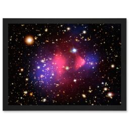 Artery8 Hubble Space Telescope Image Visible-Light X-Ray Composite Image Galaxy Cluster 1E 0657-556 Created Dark Matter Clumps Blue & Pink Gas - thumbnail 1