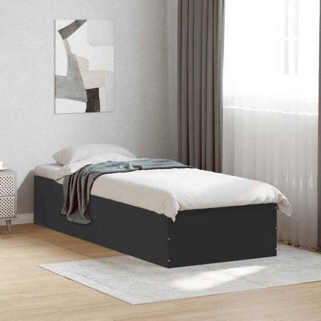 Berkfield Home Modern Bed Frame without Mattress Black 90x190 cm Single - image 1
