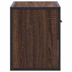 Berkfield Home TV Cabinet Brown Oak 60x31x39.5 cm Engineered Wood & Metal - thumbnail 5