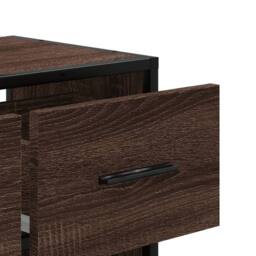 Berkfield Home TV Cabinet Brown Oak 60x31x39.5 cm Engineered Wood & Metal - thumbnail 8